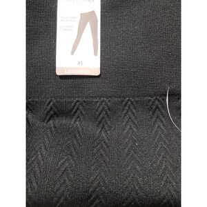 New Directions leggings, Black, XL, Slimming Comfort, 4" Waistband, Textured